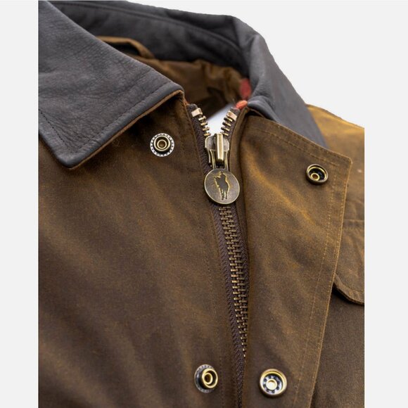 Outback Trading Company Men XXL Overlander Jacket Oilskin Wax Canvas Bronze 2161 - Picture 3 of 16